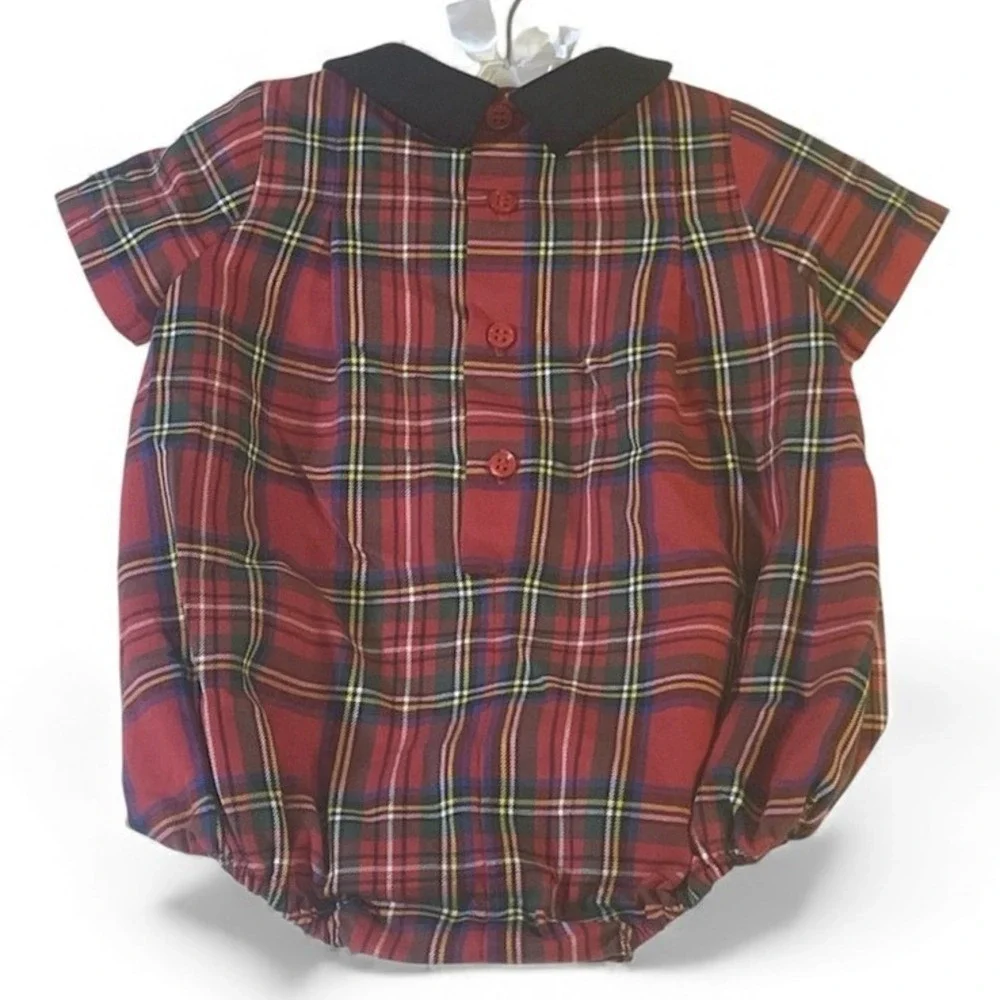 NWT Plaid Red Baby 3-Month‎ Romper